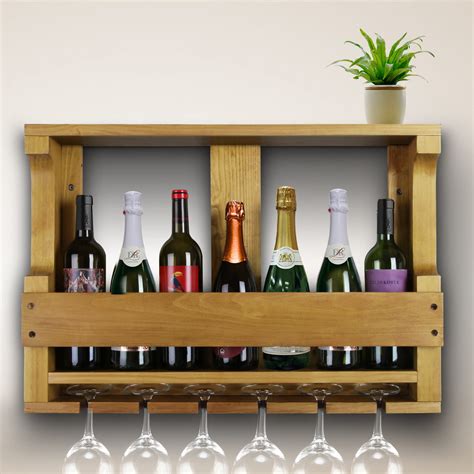 Wall Mounted Wine Rack Holder Wine Glass Holder