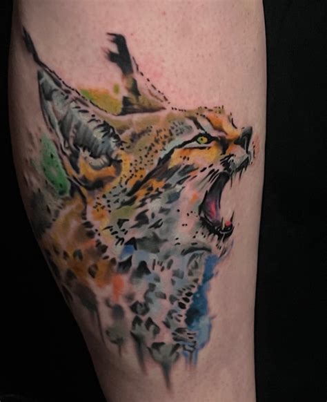 Watercolor Bobcat By Justin Hammontree Tattoonow