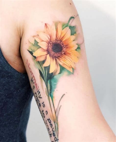 Watercolor Sunflower Tattoo Tattoo Artist Shirley Liang