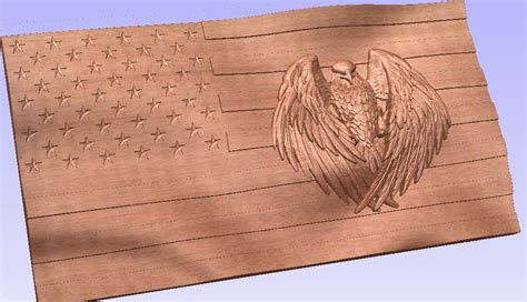 Wavy American Flag With Eagle Stl 3D Stl File For Download Etsy