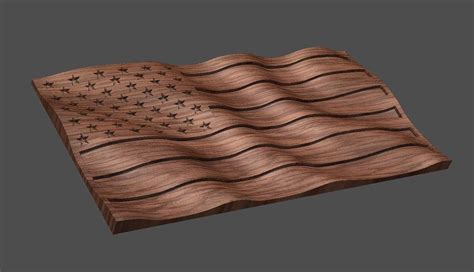 Wavy Flag Epoxy Wood Table Wooden Flag Stl American Flag Digital