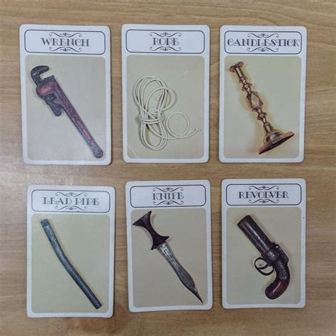 6 Deadly Weapons in Clue Game