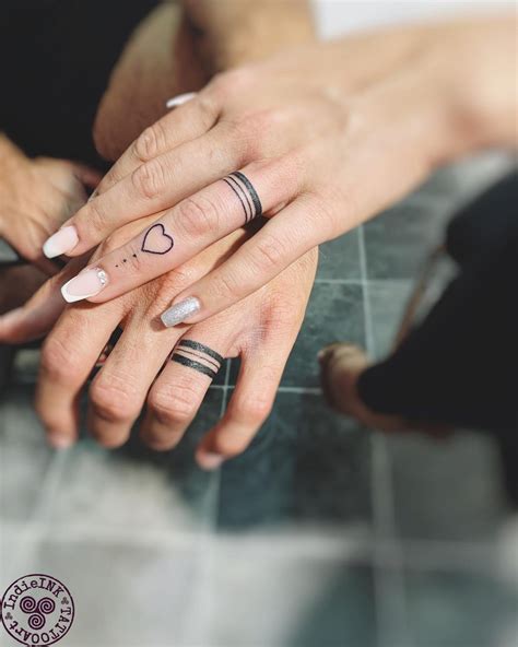 Wedding Band Tattoos For Couples