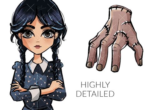 Wednesday Addams Clipart Addams Family Enid Thing Hand Etsy Australia