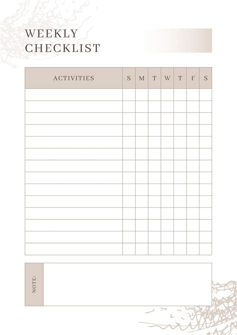 Weekly Checklist Template Editable Instant Download, 57% Off