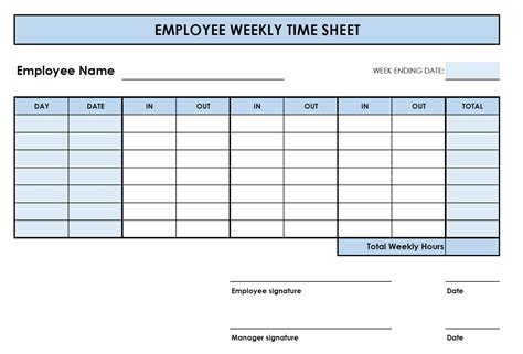 Weekly Timesheet In Pdf