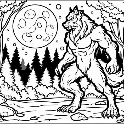 Werewolf Coloring Pages for Kids Free Printable Fun