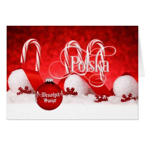 Weso Ych Wi T Merry Christmas Card Polish Polski Zazzle