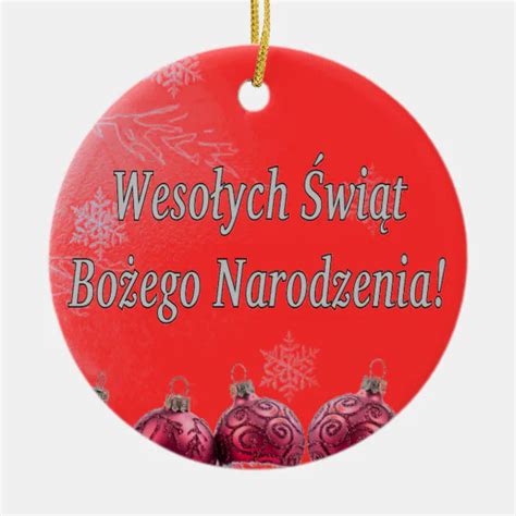 Weso Ych Wi T Merry Christmas In Polish Wf Ceramic Ornament Zazzle