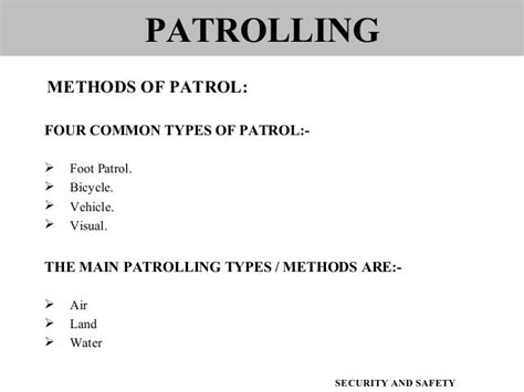 What Are The Different Types Of Patrolling