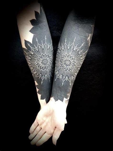 7 Stunning White on Black Tattoo Designs