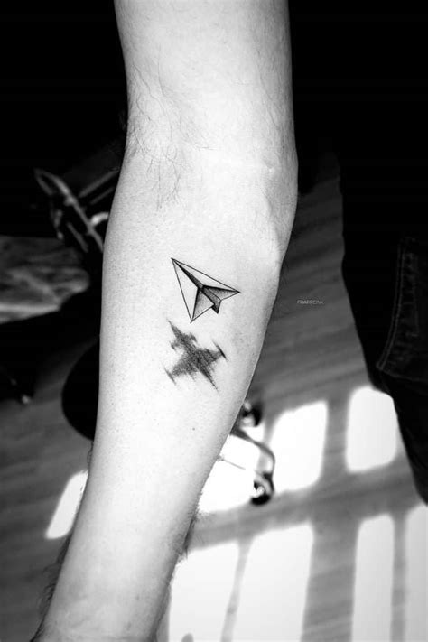 White Paper Airplane Tattoo