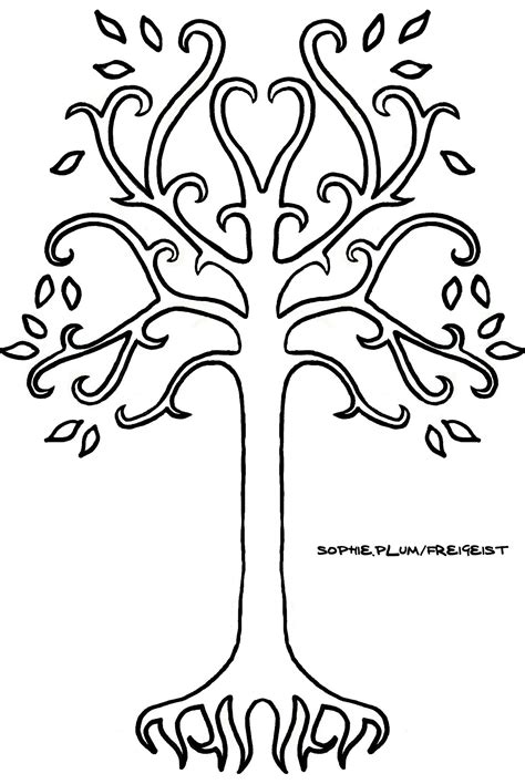 White Tree Of Gondor Tolkien Drawing