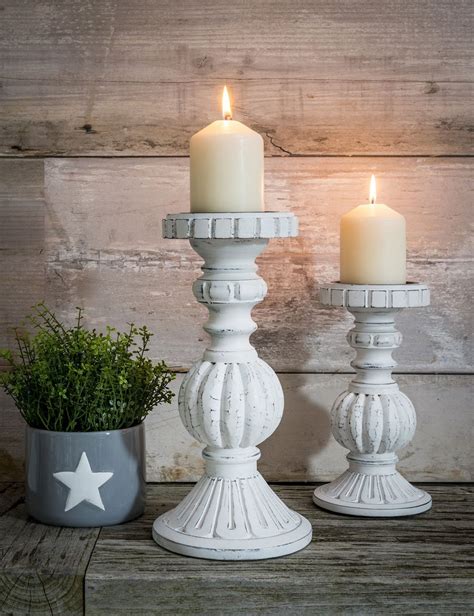 White Wood Pillar Candle Holders Pillar Candle Holders For Fireplace