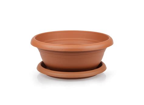 Wide Shallow Flower Pots With Saucer Plastic Succulent Planter Diam