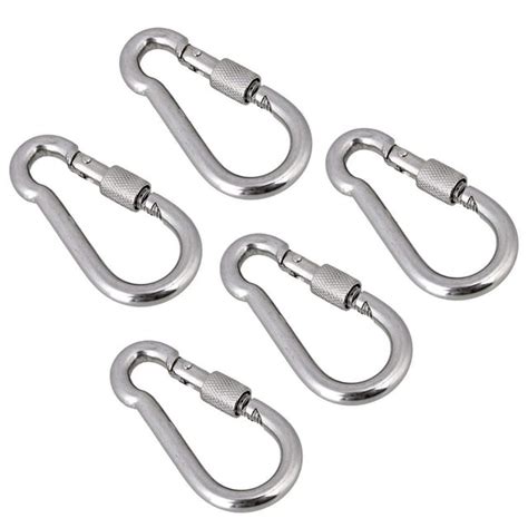 Wideskall 3 5 Heavy Duty Metal Screw Lock Carabiner Hook Snap Clip D