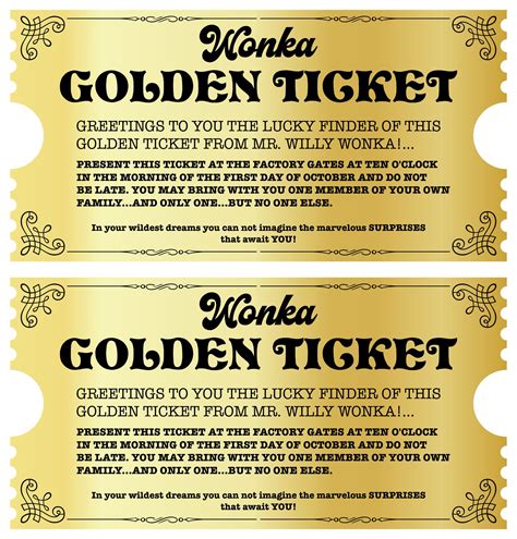 Willy Wonka Golden Ticket Printable Gridgit Com