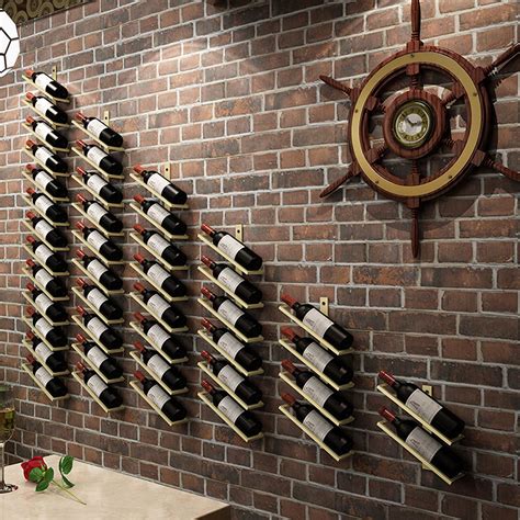 Wine Rack Metal Wall Wine Bottle Holder Mounted For Home Amp Etsy