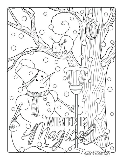 Winter Wonderland Coloring Pages for Kids