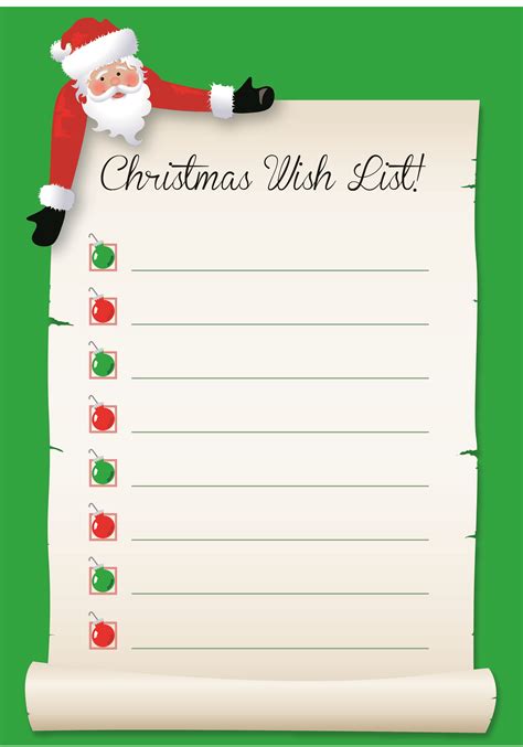 7 Free Wish List for Santa Printables