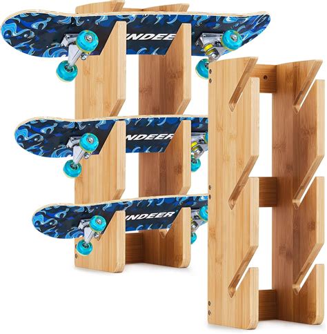 Woanger 2 Pack Skateboard Rack Skateboard Wall Mount Display Holds 3