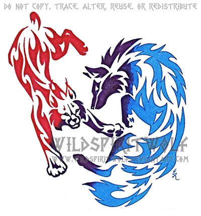 Wolf And Bobcat Color Tattoo By Wildspiritwolf On Deviantart