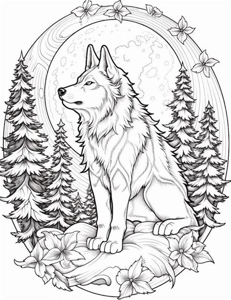 Free Wolf Coloring Pages Printable for Kids Fun