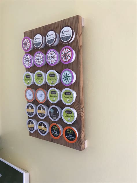 Wooden K Cup Pod Holder Keurig Coffee Storage Wall Mounted Etsy