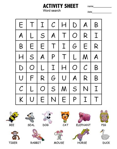 Word Search Printable Kids