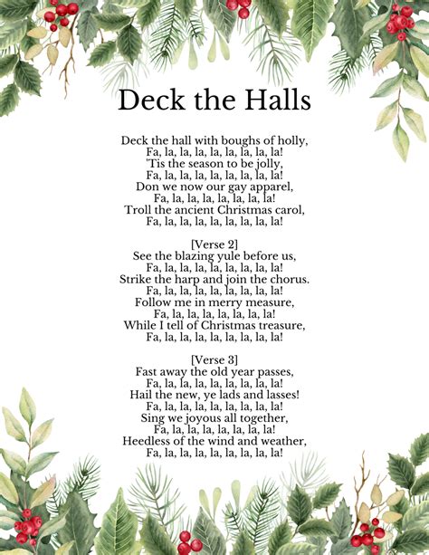 Words To The Song Deck The Halls