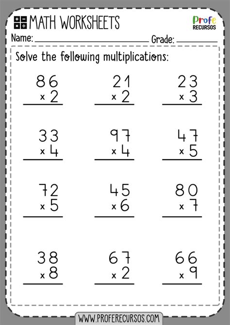 Worksheet Math Grade 2 Multiplication