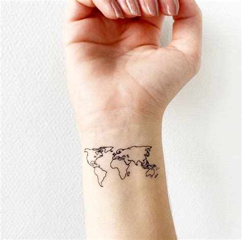 World Map Tattoo Ideas For Those Who Love To Travel