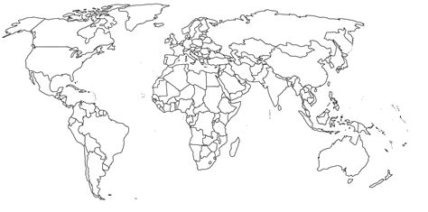 5 Free World Map Unlabeled Printables