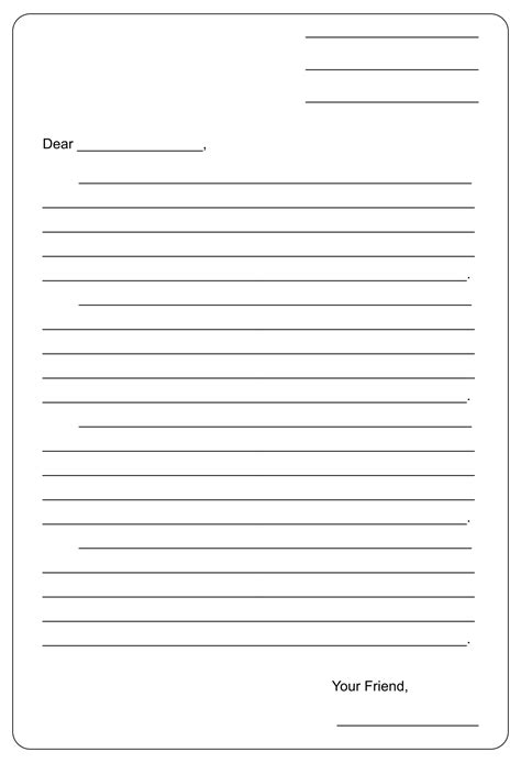 Writing A Letter Templates Free Printable