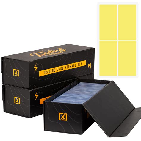 X Pro Trading Card Storage Box 3 Pack Magnetic Lid Comes With Labels Toploader Storage