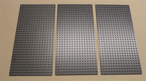 X3 New Lego Gray Baseplates Base Plates Brick Building 16 X 32 Dots