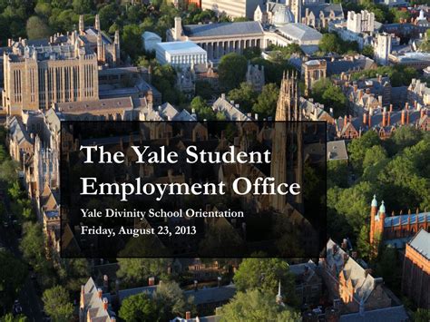 Yale Student Employment Opportunities and Resources