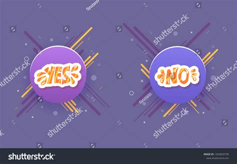 Yes No Buttons Handwritten Words Geometric Stock Vector Royalty Free