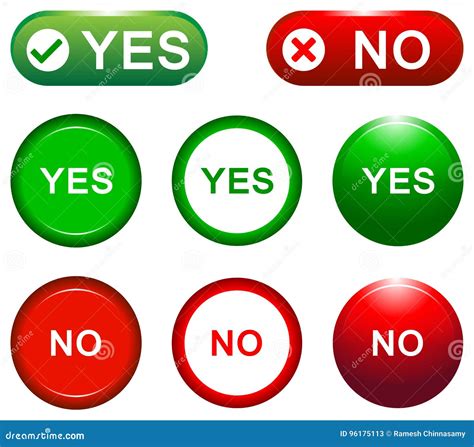 Yes No Buttons Illustration Vector Download Stock Vector Royalty Free