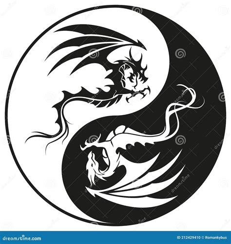 Yin Yang Dragon Drawing