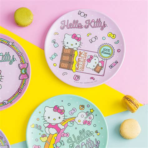 Zak Designs Sanrio Hello Kitty Appetizer Plate Set Includes Durable Plastic Dishes With Variety