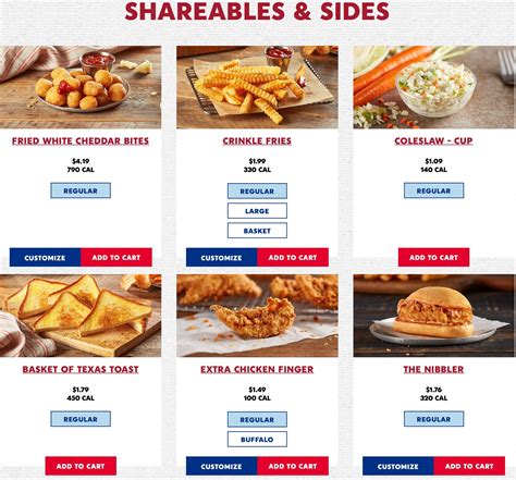 Zaxby's Printable Menu Guide