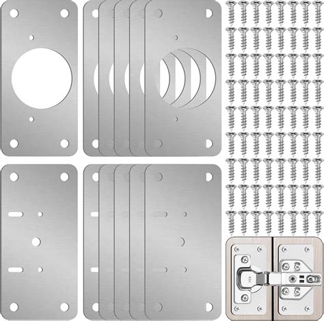 Zqeven 12 Pack Hinge Repair Kit Cabinet Door Hinge Repair Plate Hinge